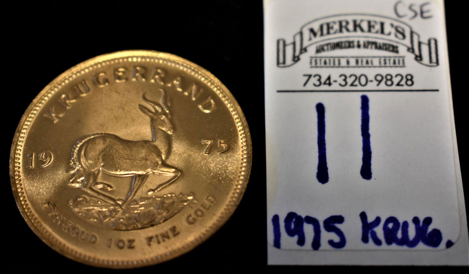 1975 1oz Krugerrand Gold Coin BU.: 1975 1oz Krugerrand Gold Coin BU. Please see Photos for details of this coin. Photos of each coin lot are of the exact coin you shall receive if you are the winning bidder. Each Coin Individually Phot