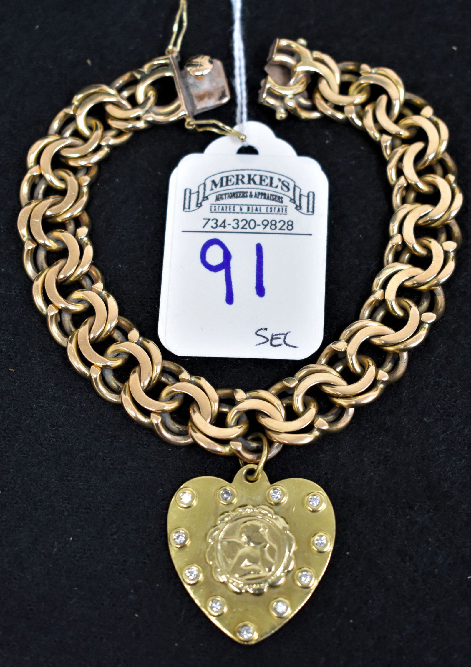 Vintage 18K 750 Gold Dual Oval Link Bracelet (1 of 5)