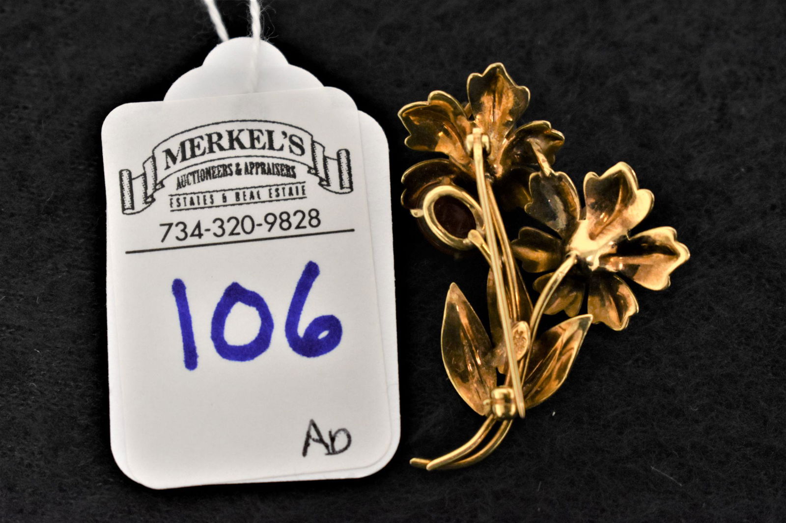 14K Gold Floral Pin (1 of 3)