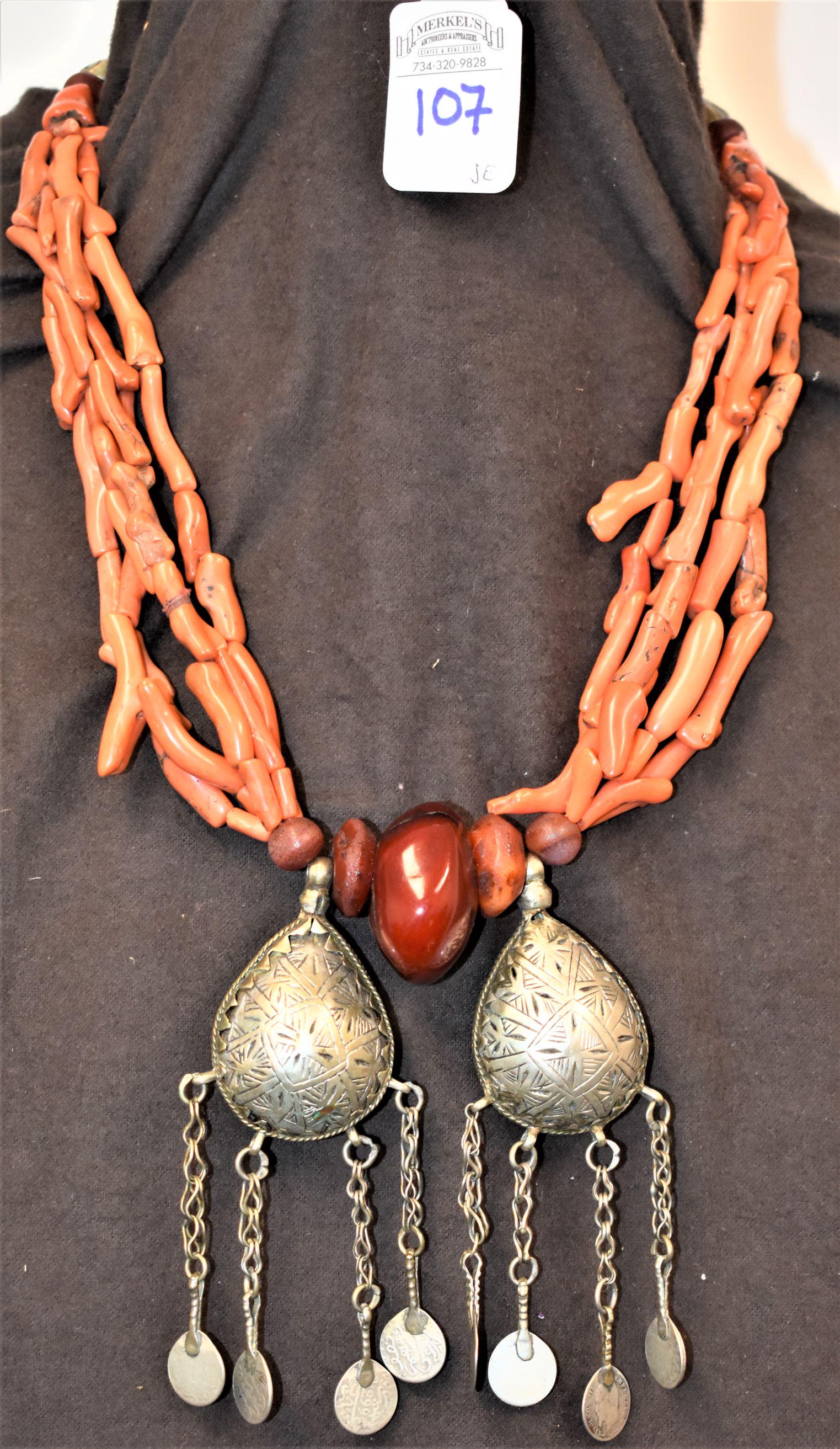 Large Heavy Coral Necklace (1 of 5)