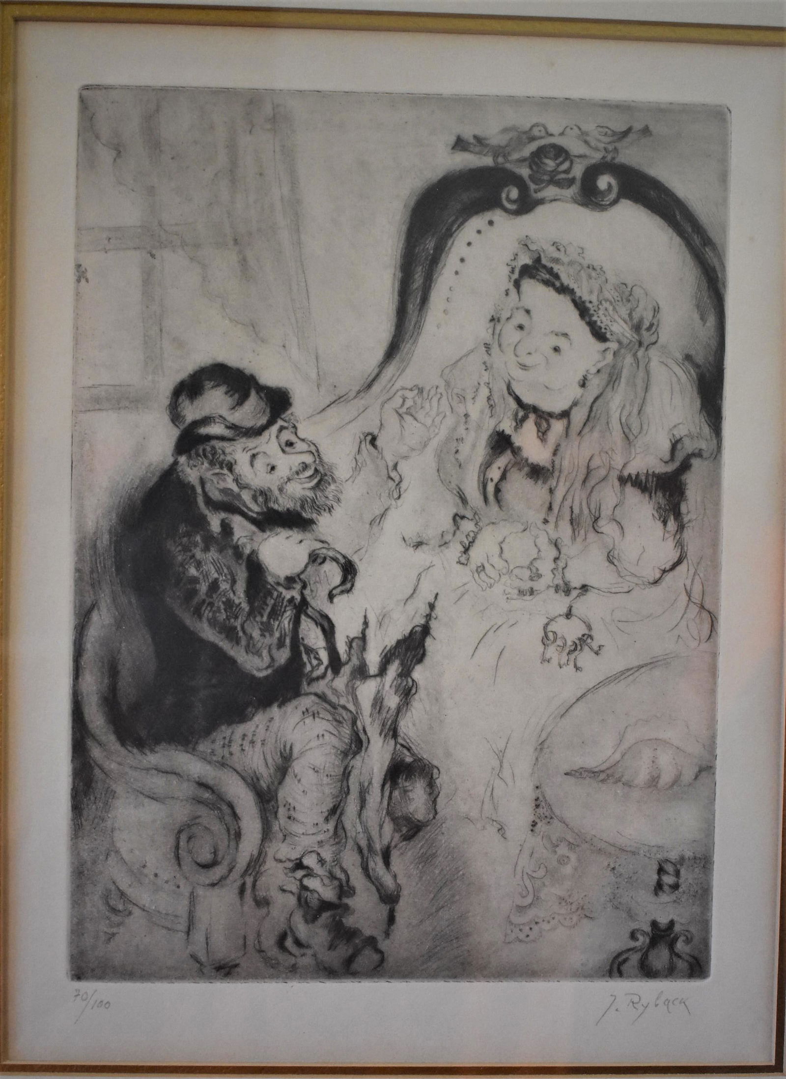 Issacher Ber Ryback "Le Shadchen"-Original Drypoint (1 of 2)