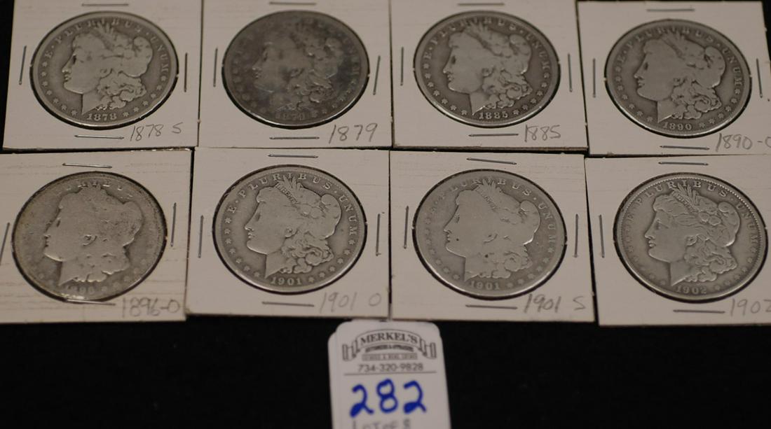 Lot of 8 Morgan Dollars (1 of 5)
