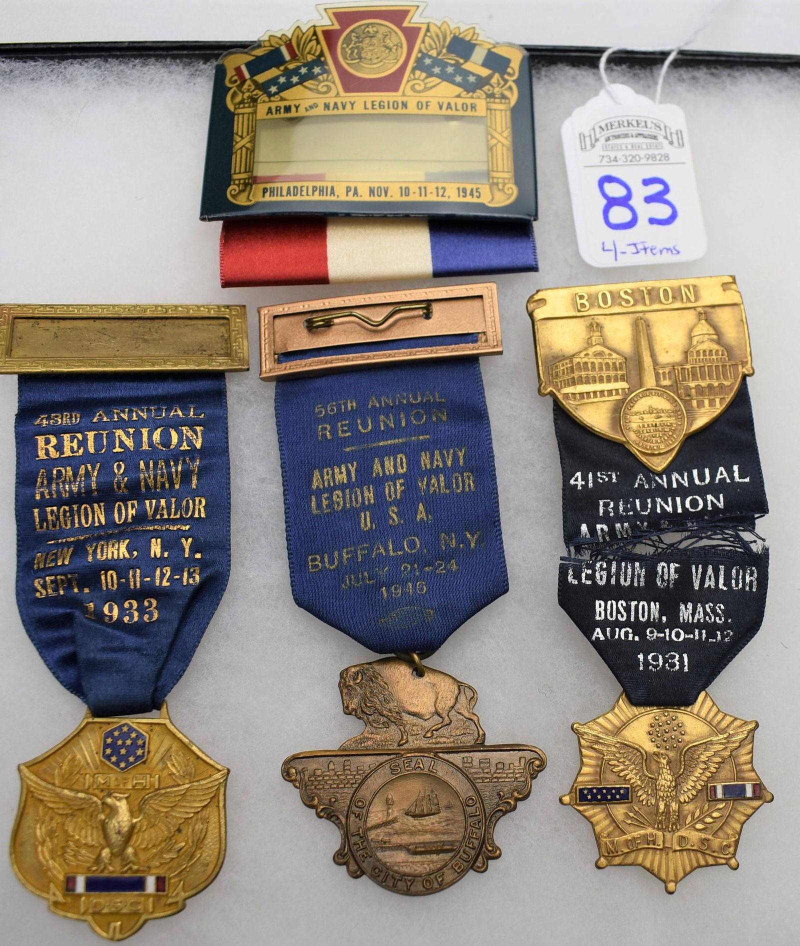 Lot of Four Legion of Valor Badges (1 of 5)