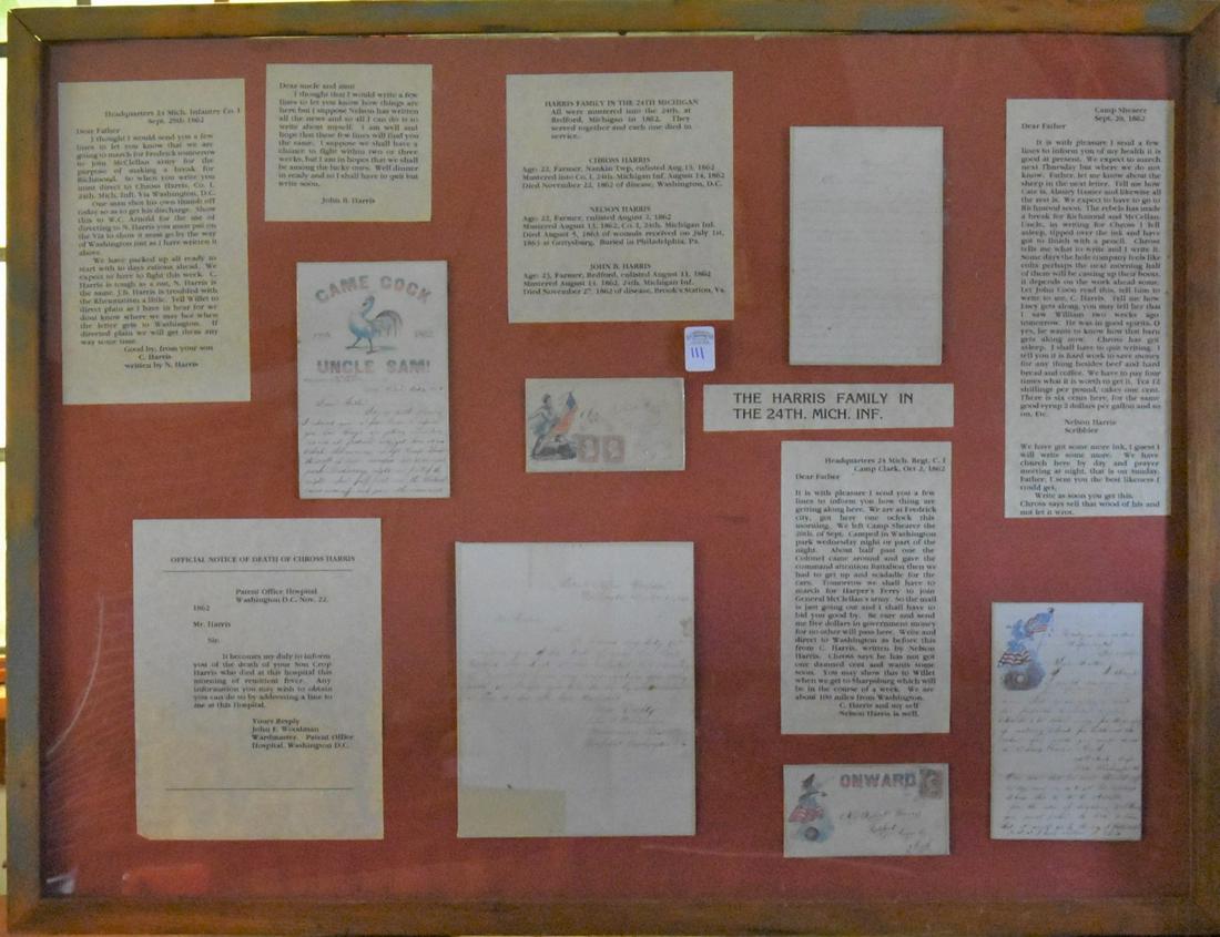 24th Michigan Harris Soldiers with Family Original Covers & Letters Lot (1 of 9)