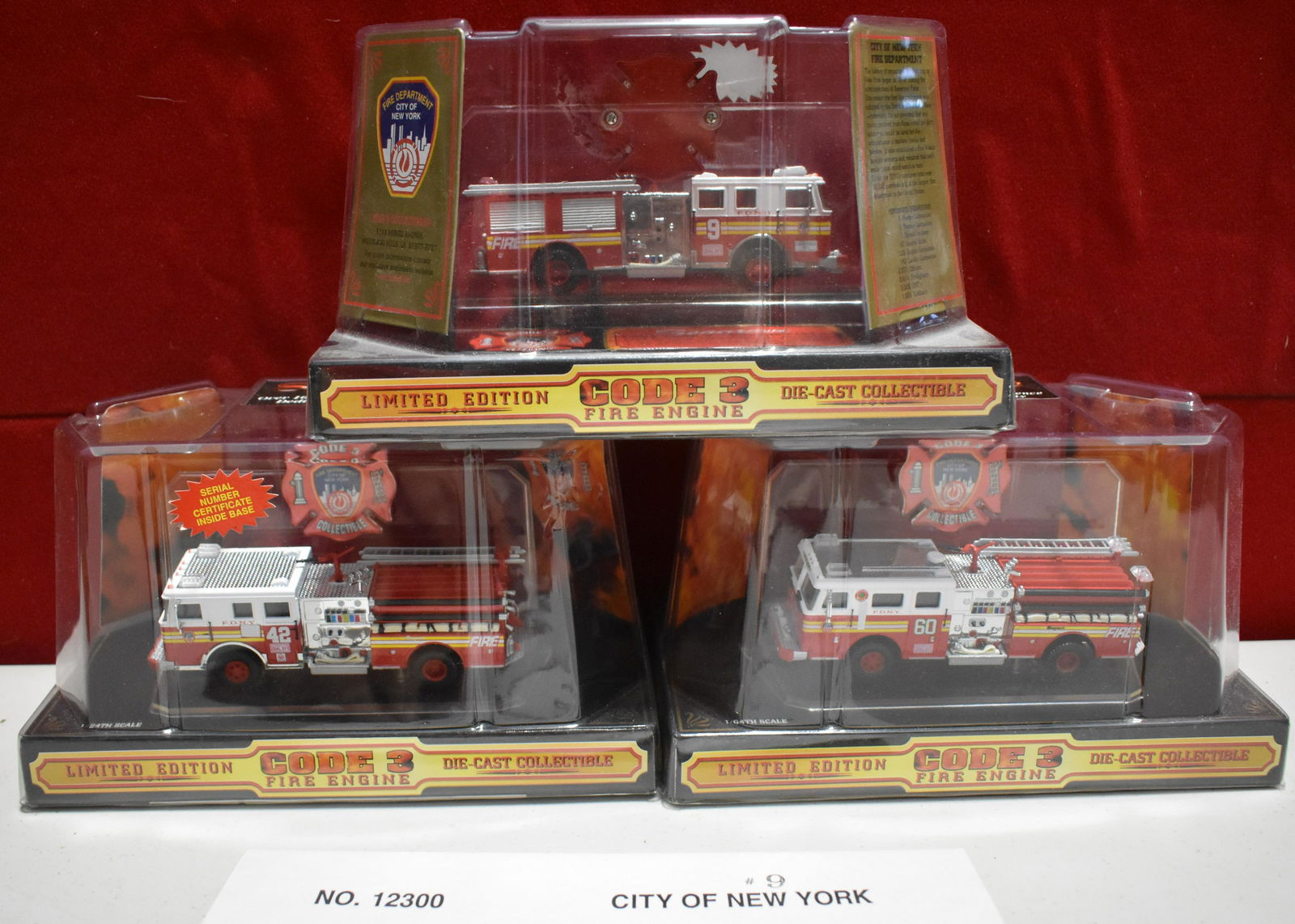 1/64 Code 3 Seagrave FDNY Engine 60 02453, FDNY Engine 42 12300 & FDNY Engine 9 12300 (1 of 1)