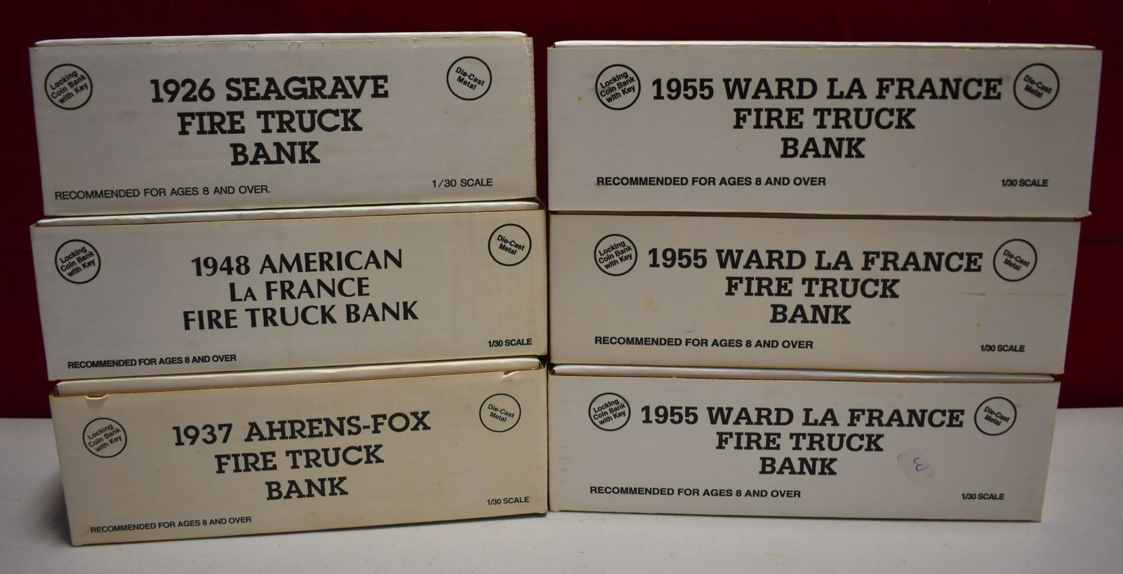 Lot of 6 1/30 ERTL Fire Truck Banks (1 of 1)