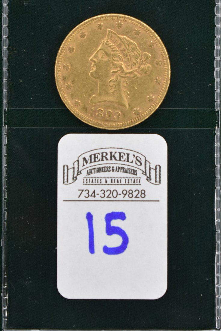 1893 $10 Liberty Gold Eagle Coin (1 of 2)