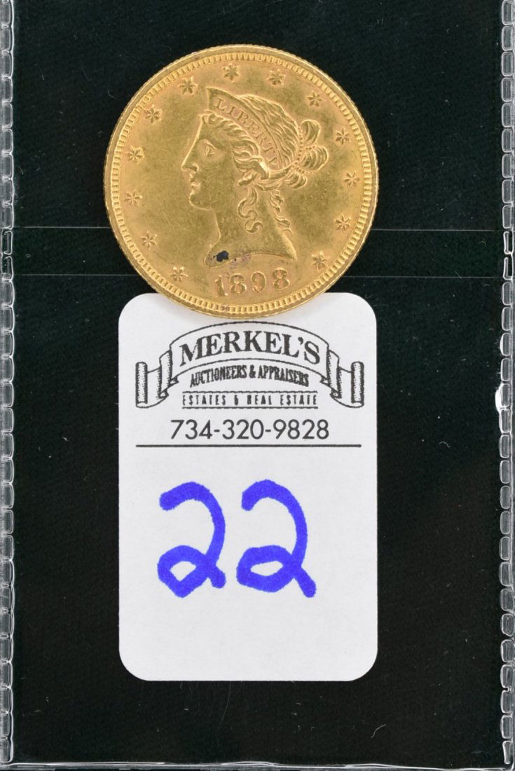 1898 $10 Liberty Gold Eagle Coin (1 of 2)