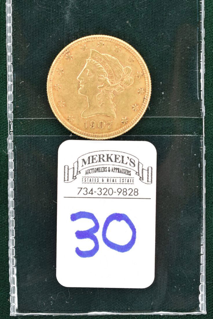 1907-S $10 Liberty Gold Eagle Coin (1 of 2)