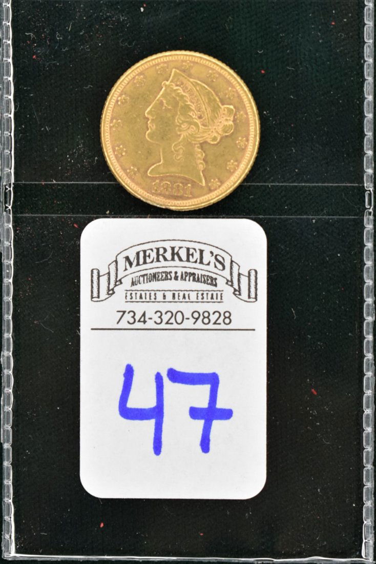 1881 $5 Liberty Head Gold Coin (1 of 2)