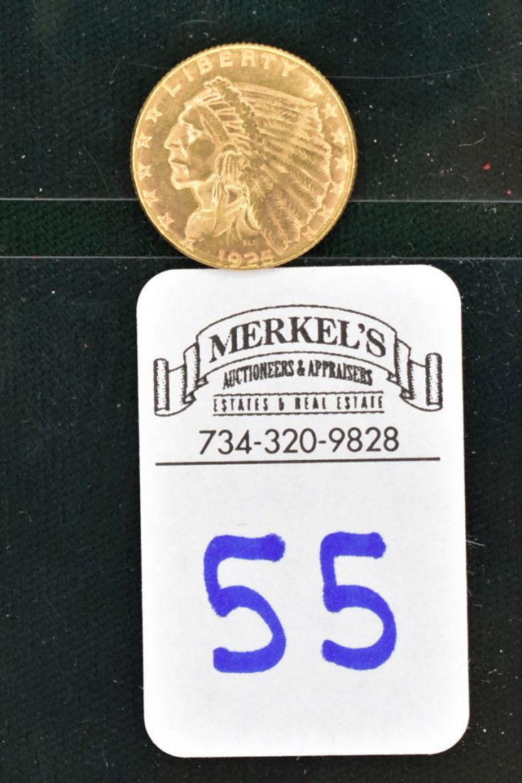 1925 Indian Head Quarter Eagle $2.5 Gold Coin (1 of 2)