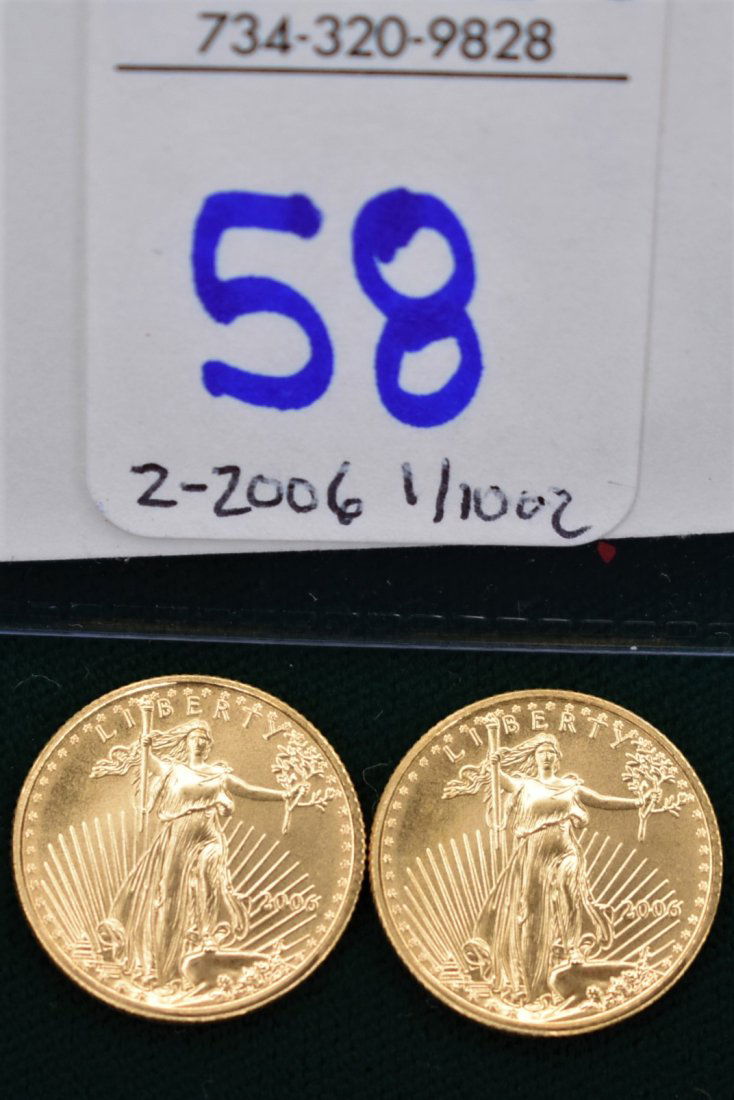 (Lot of 2) 2006 1/10 $5 American Eagle Gold Coins (1 of 3)
