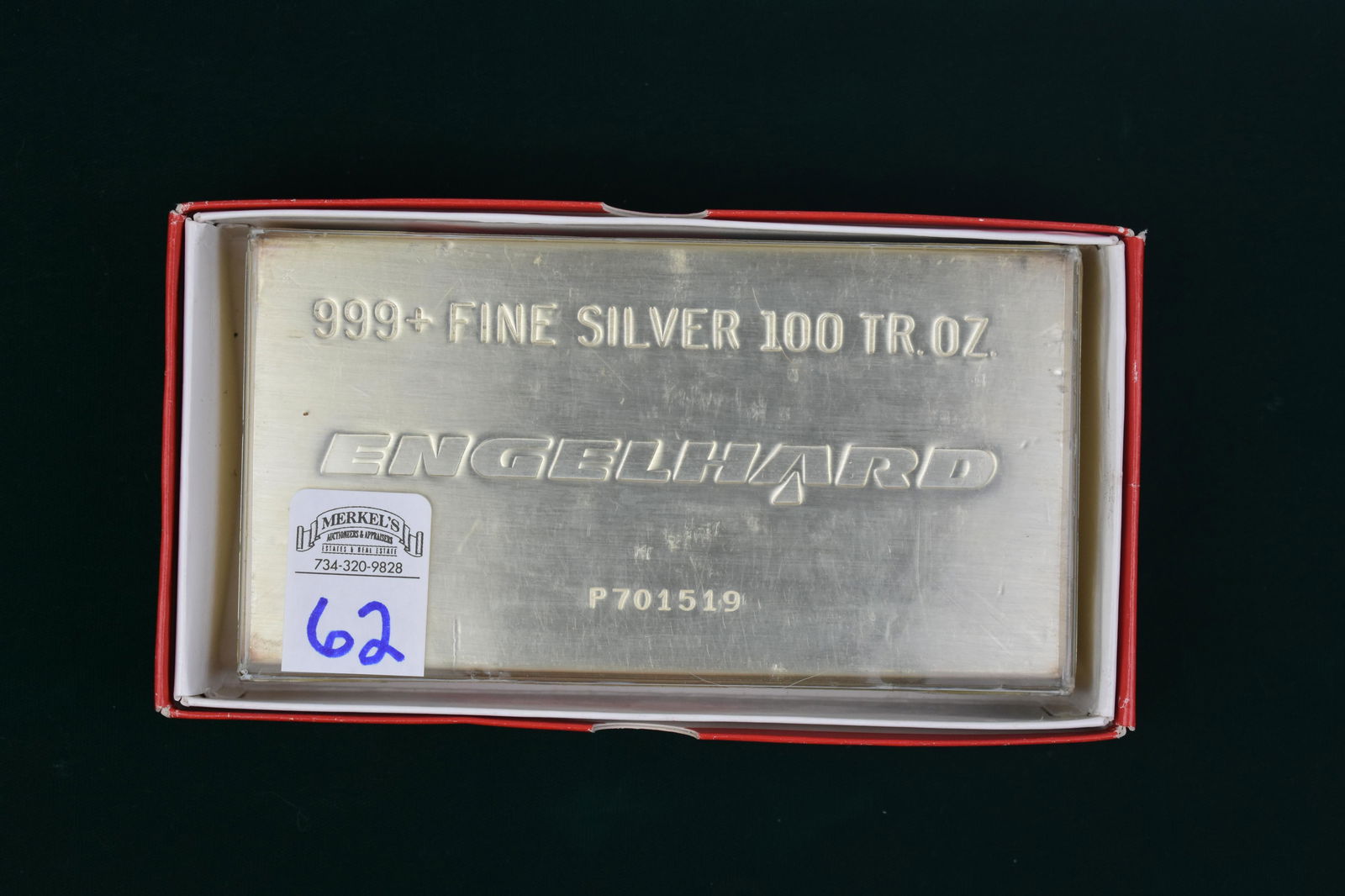 Engelhard 999+ Fine Silver 100 Troy Ounces Bar In Original Packaging (1 of 2)