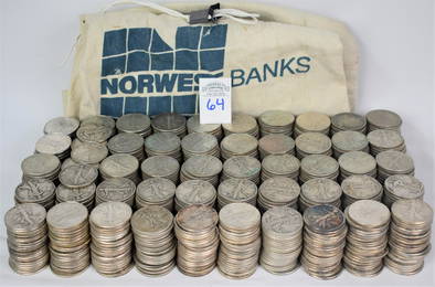 Bank Bag Containing 1000 Walking Liberty Half Dollars -  All Readable Dates - Silver Coins