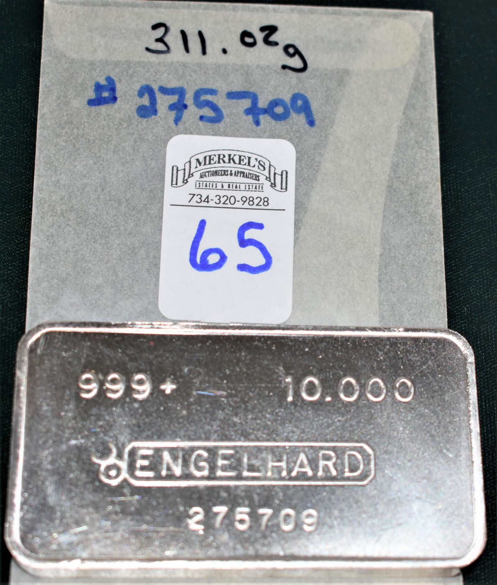 Engelhard 999+ Fine Silver 10 Ounces Bar (1 of 2)