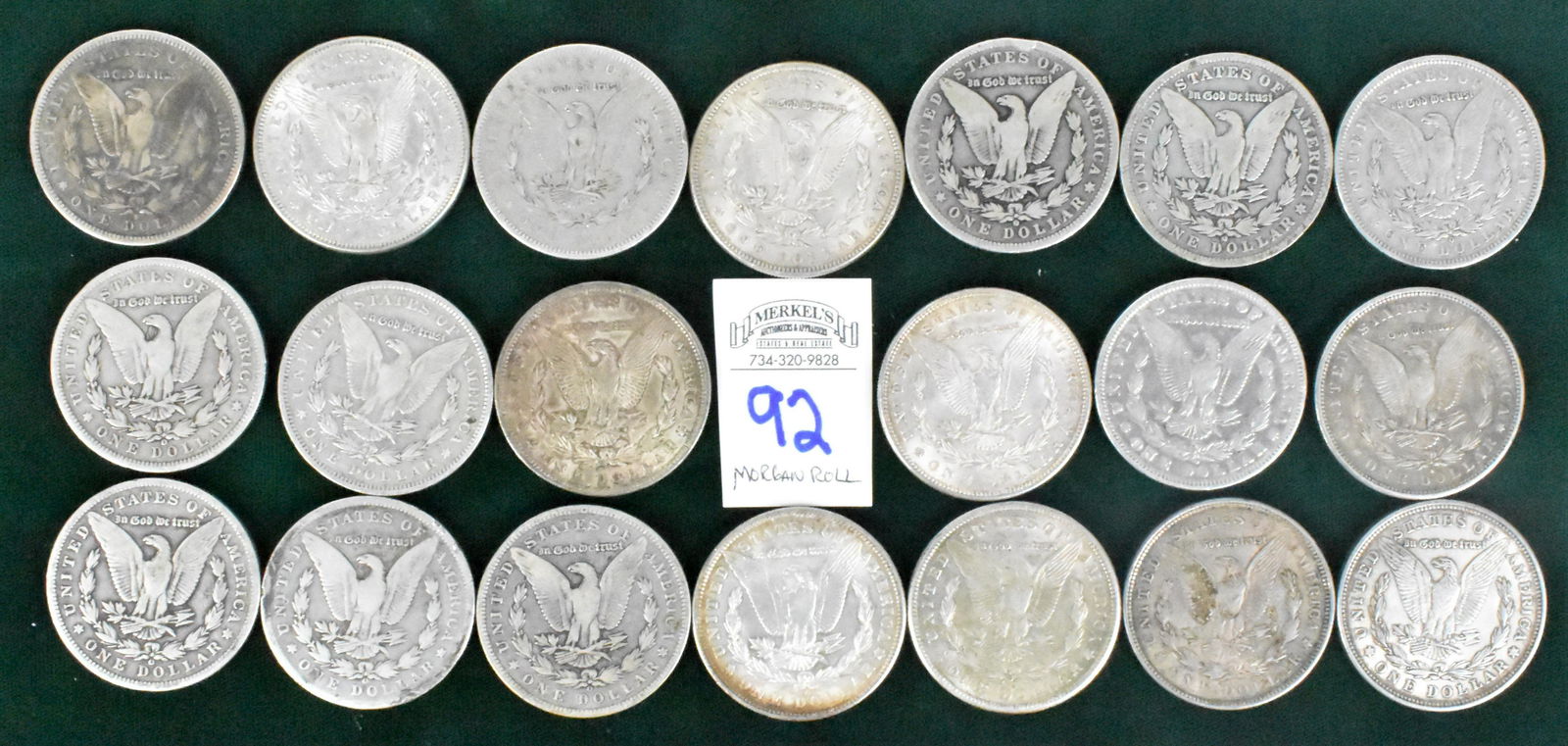 Roll of (20) Morgan Silver Dollars 1882-1921 (1 of 6)