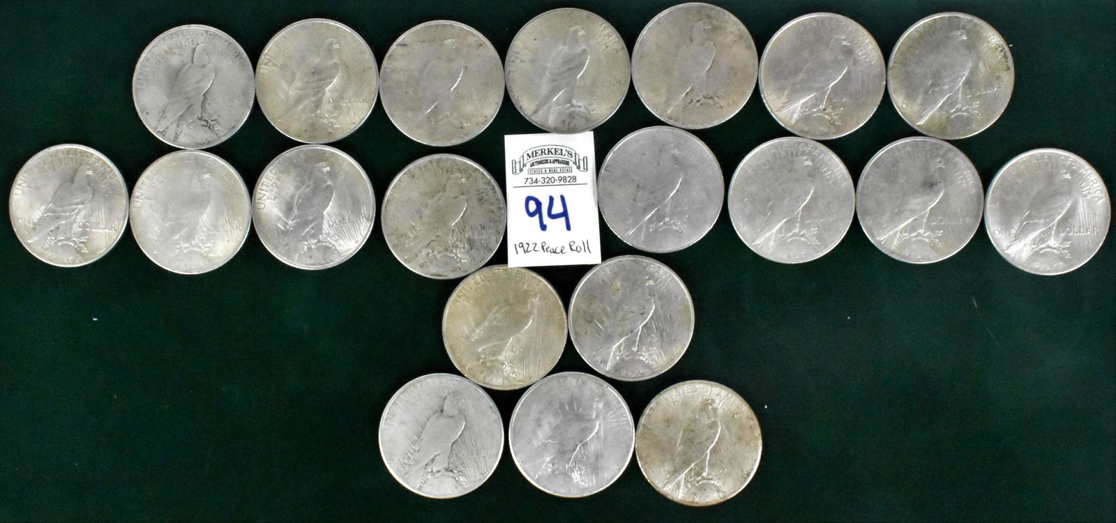 Roll of (20) 1922 Peace Silver Dollars (1 of 8)