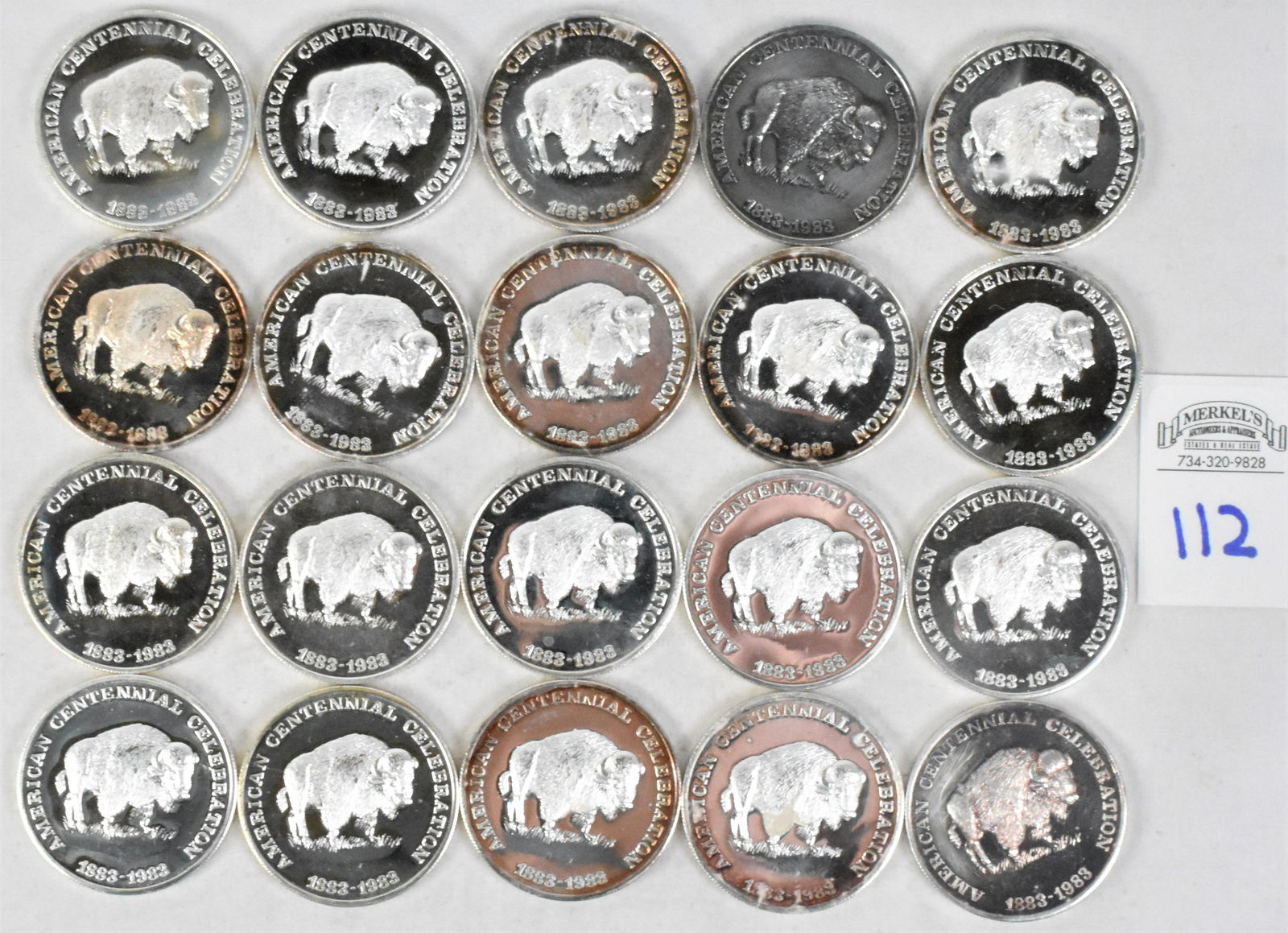 Lot of 20 "American Centennial Celebration 1883-1983"  .999 Silver 1 Troy Ounce Bullion Coins (1 of 2)