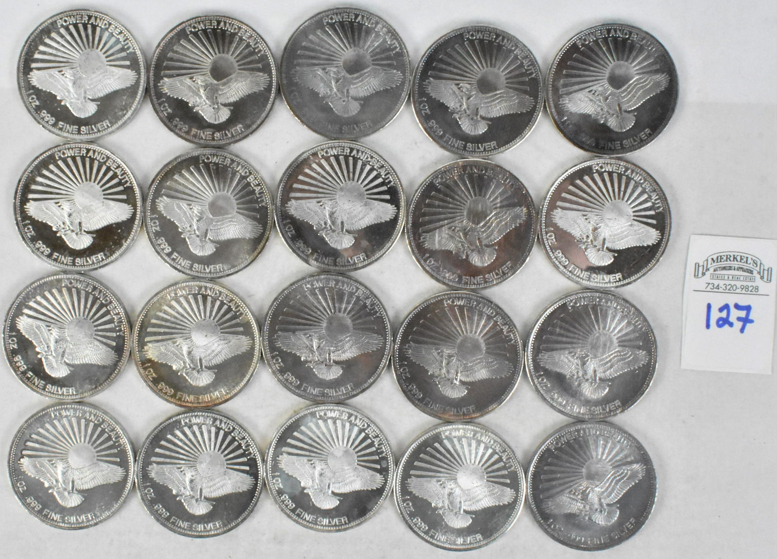 Lot of 20 Power and Beauty "200th Anniversary of the US...." .999 Silver 1 Troy Ounce Bullion Coins (1 of 2)