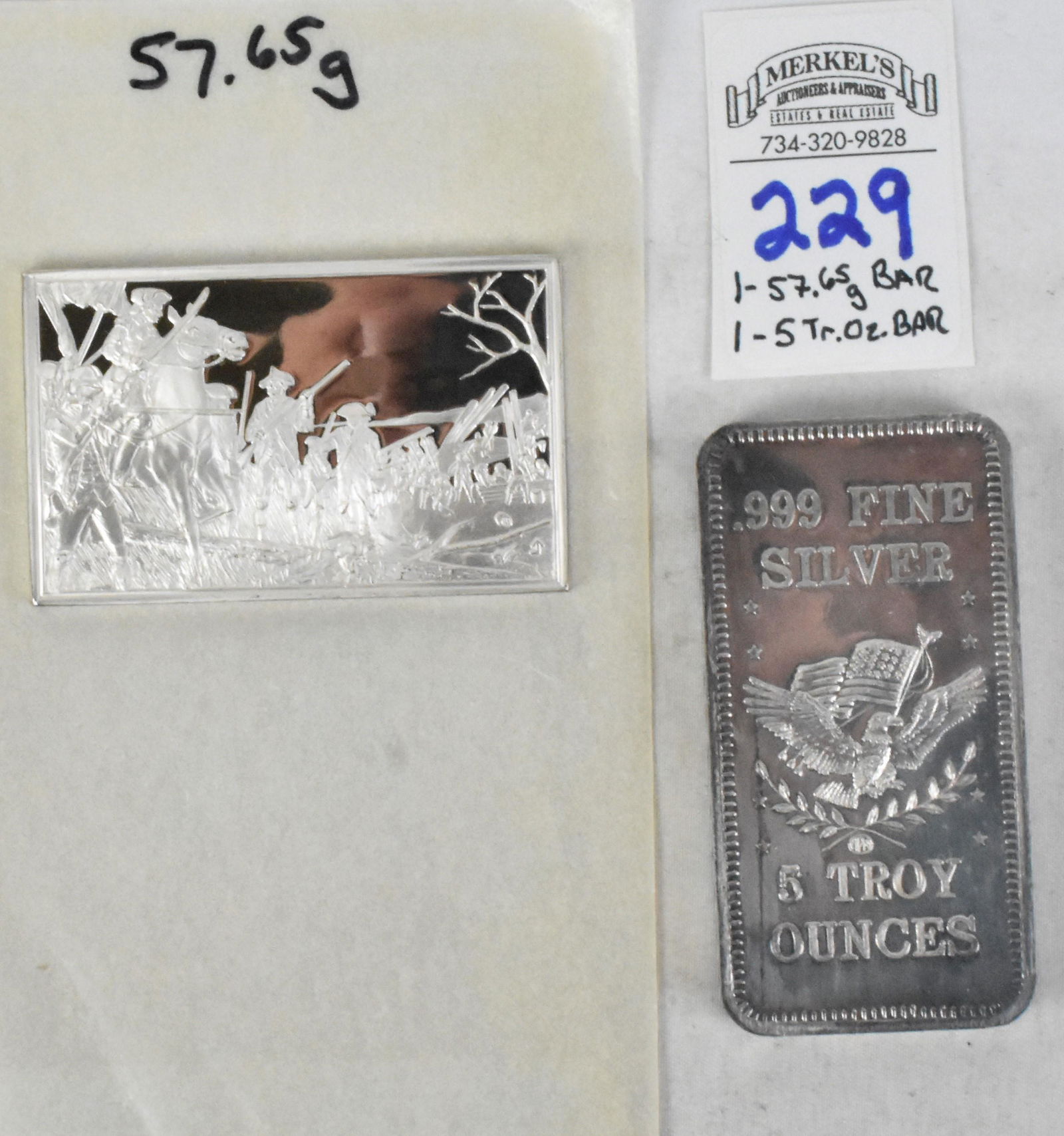 APM .999 Fine Silver 5 Troy Ounces Bar & 57.65 Gram Silver Bar (1 of 5)
