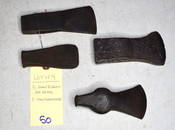 Lot of 3 Hand Forged Axe Heads With Hand Forged Wedge