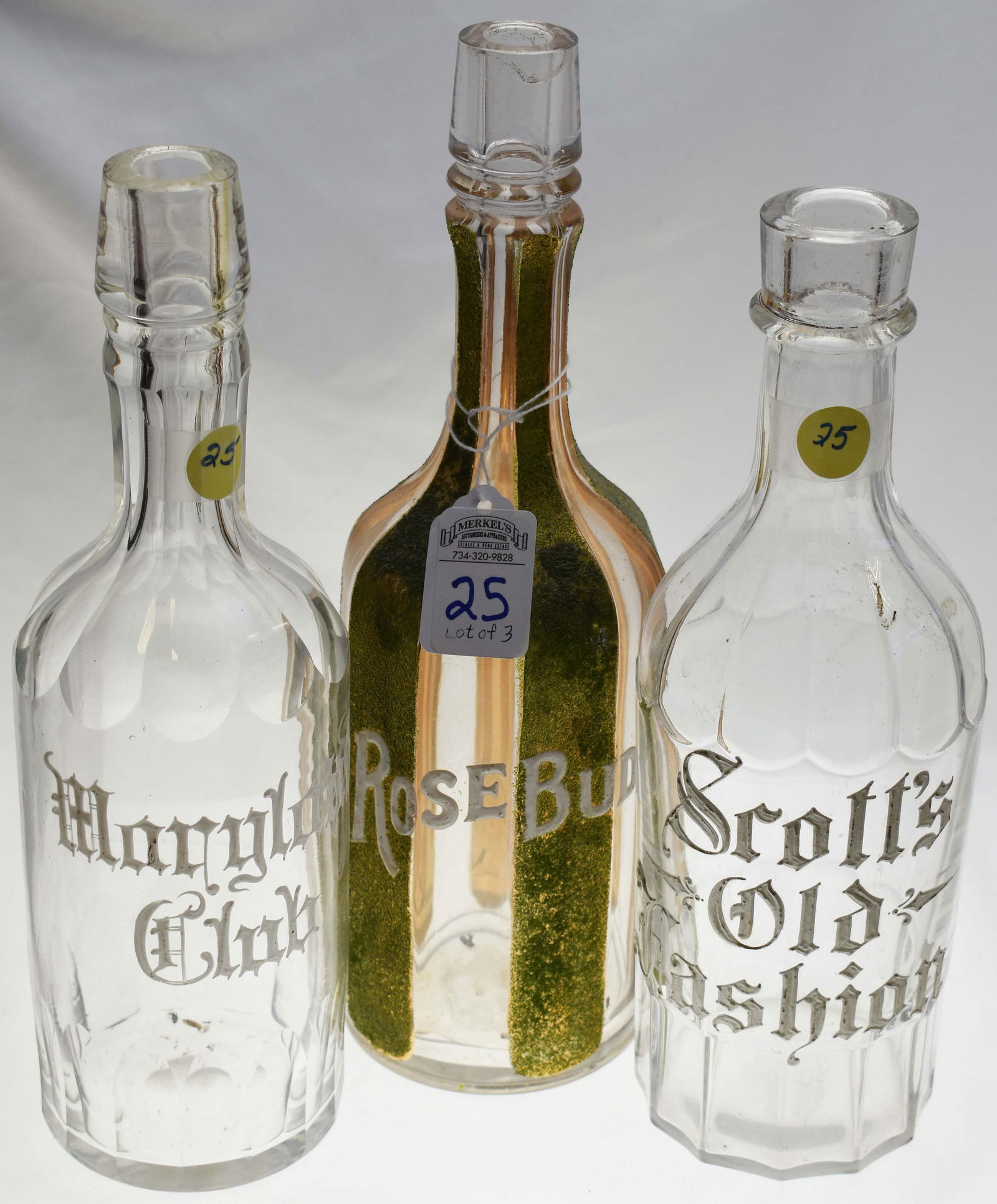 Back Bar Saloon Whiskey Bottle Lot of 3 (1 of 4)