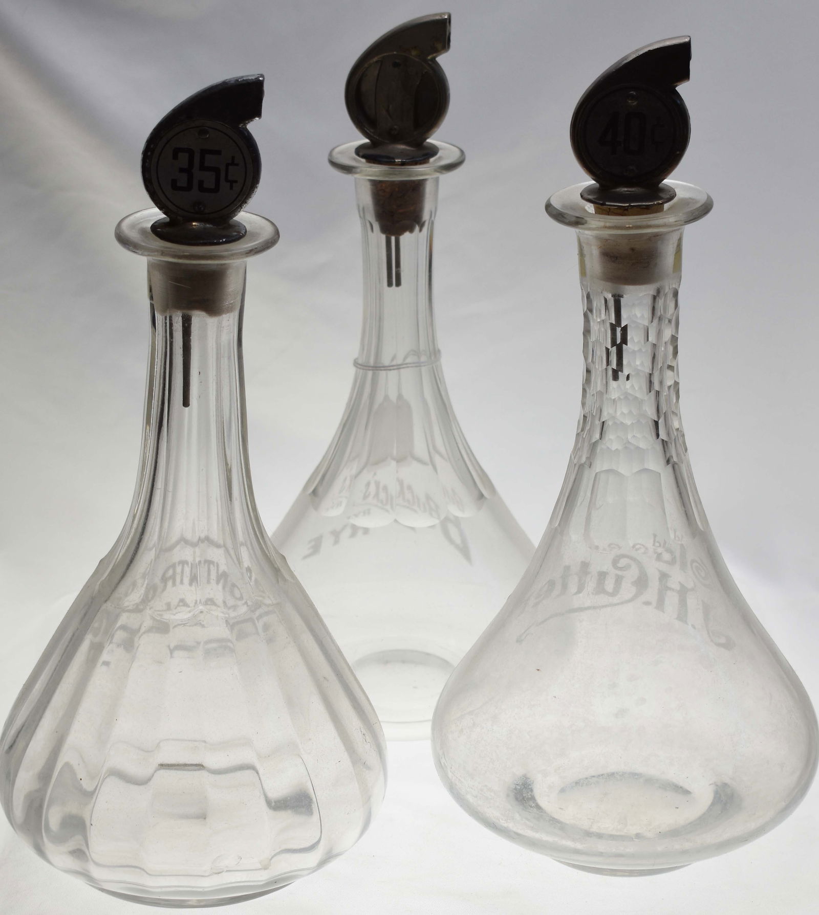 Back Bar Saloon Whiskey Bottle Lot of 3 (1 of 2)