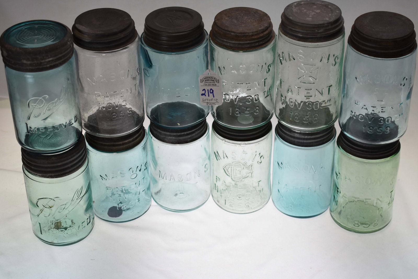 Lot of 12 Various Pint Sized Fruit Jars (1 of 3)