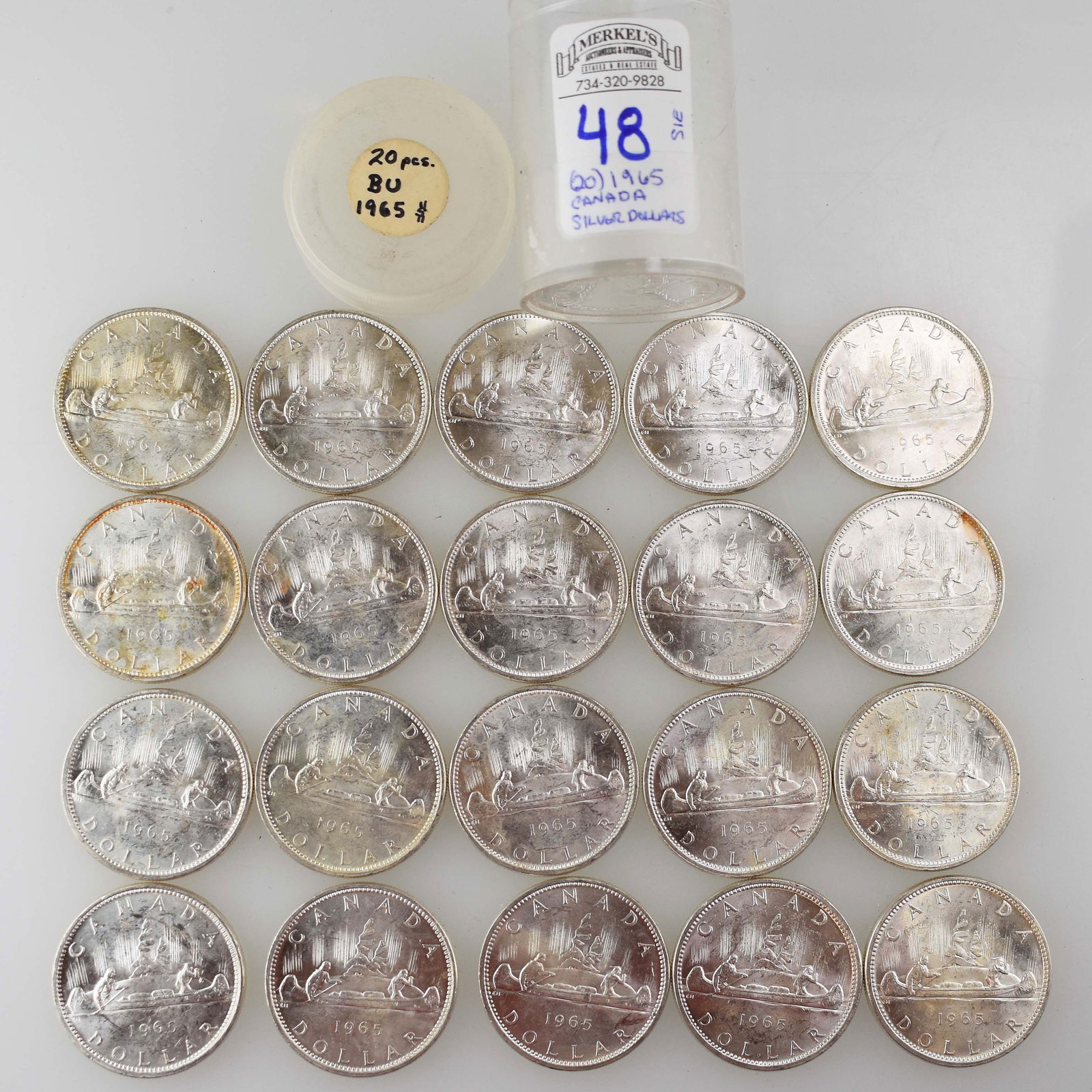 BU Roll of 20 - 1965 CANADA SILVER DOLLARS (1 of 3)