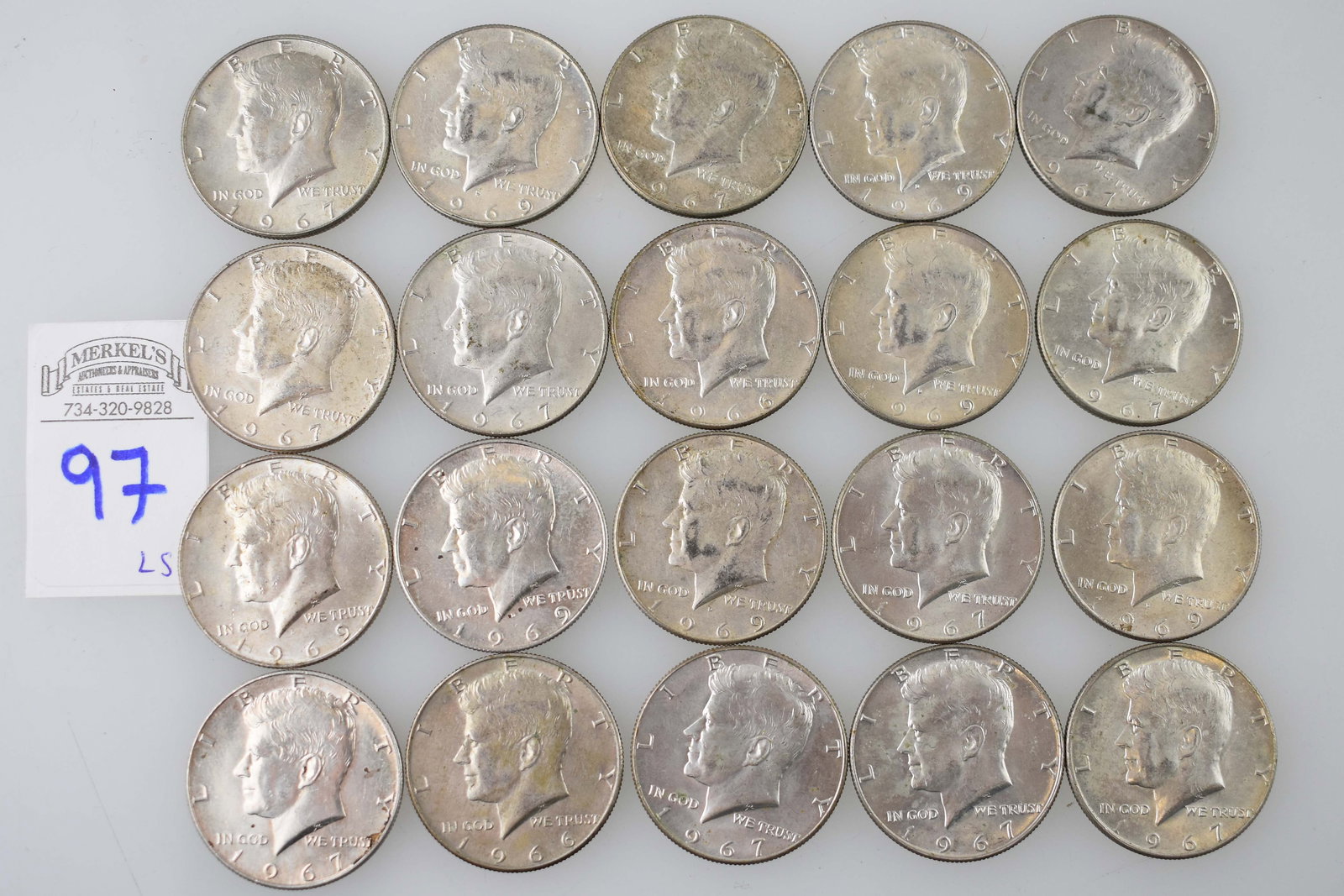1965 - 1969 Roll Kennedy Clad Half Dollars (1 of 1)