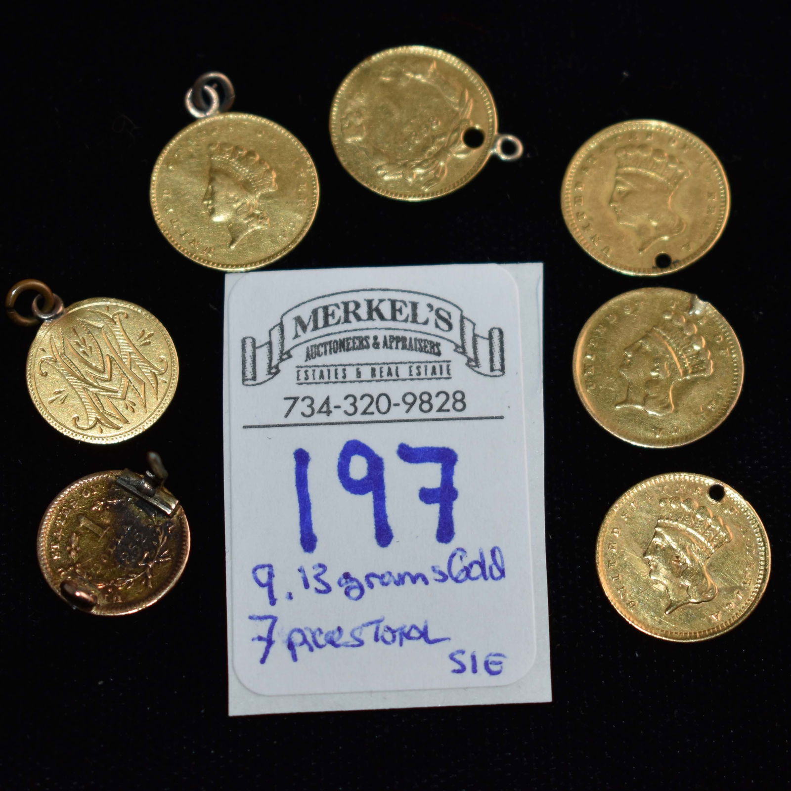 Lot of 7 (6 US & One Other) Gold Coins Converted To Love Tokens (1 of 2)