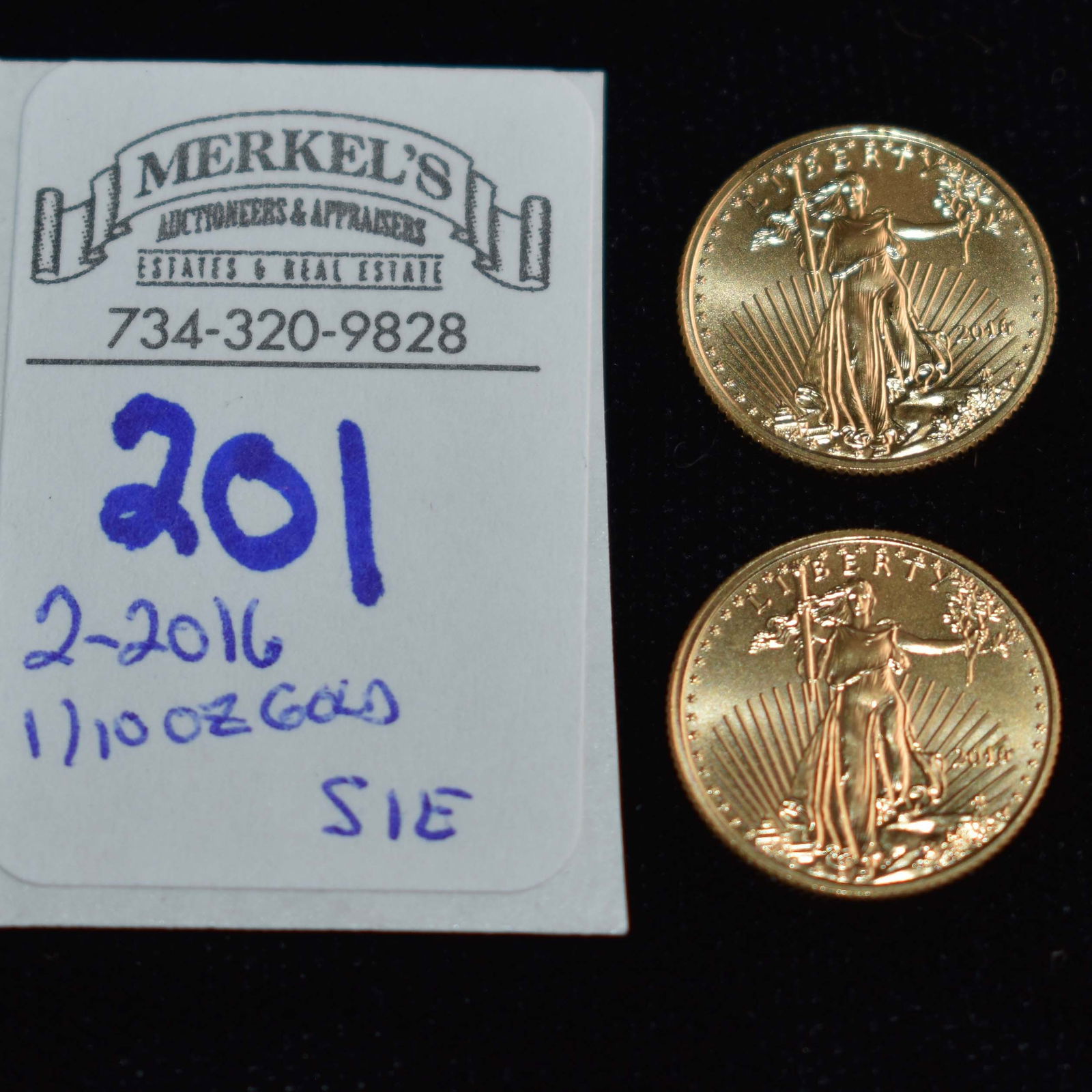 (Lot of 2) 2016 1/10 $5 American Eagle Gold Coins (1 of 2)