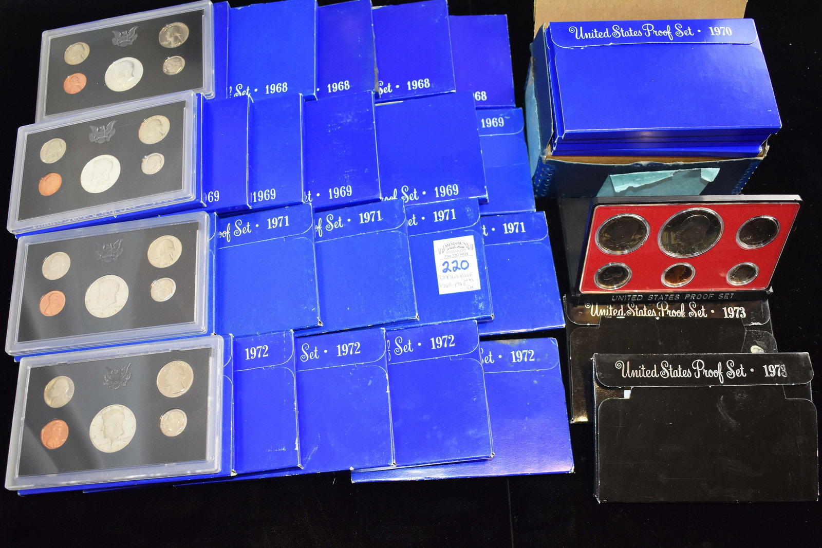 Lot of 27 US PROOF SETS 1968-1973 (1 of 3)