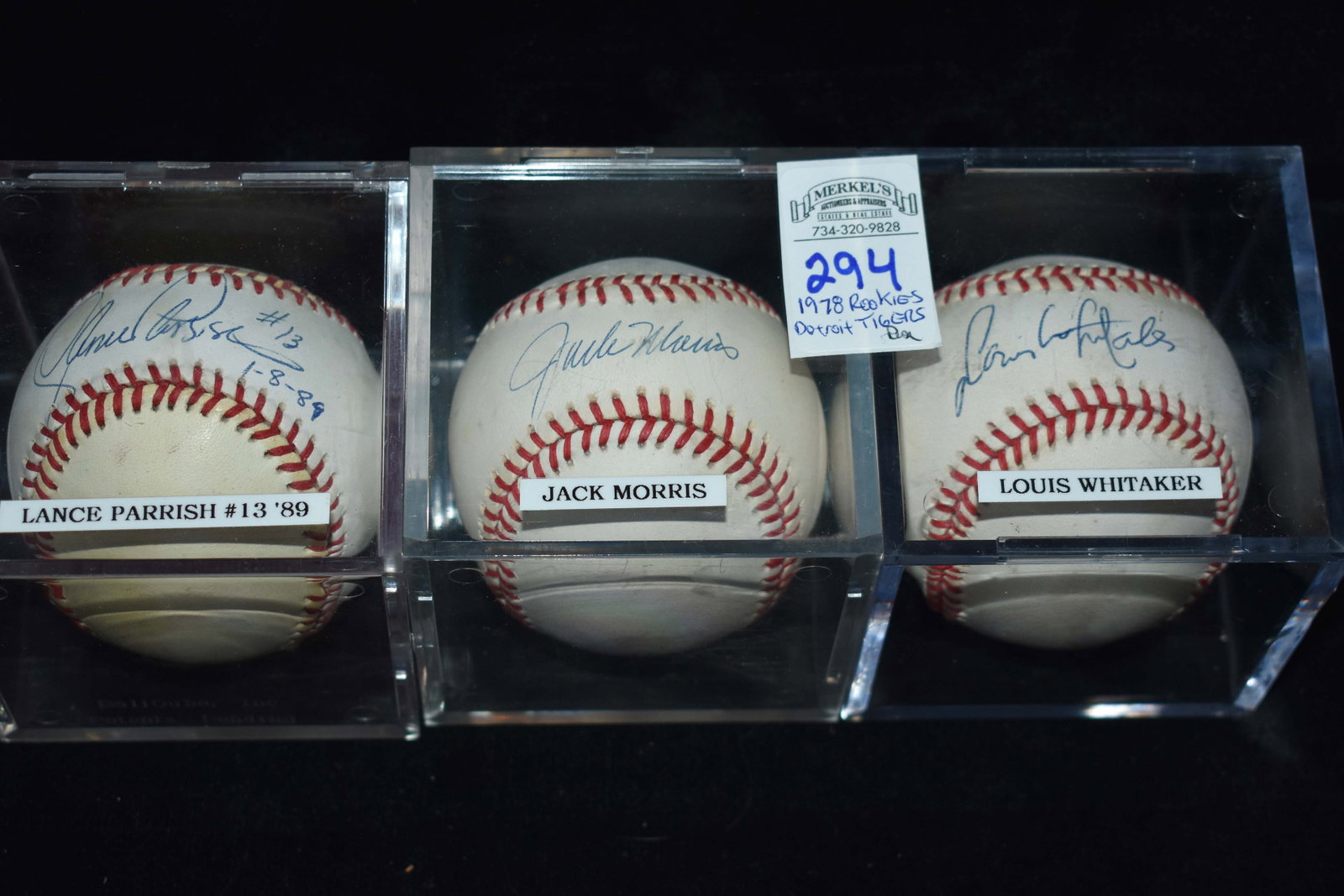 Lot of 3 1978 Rookie Single Signed Detroit Tigers Baseballs: Lot of 3 1978 Rookie Single Signed Detroit Tigers Baseballs1) Lou Whitaker2) Jack Morris3) Lance ParrishSee Photos as evidence of Condition for the items in this Lot.