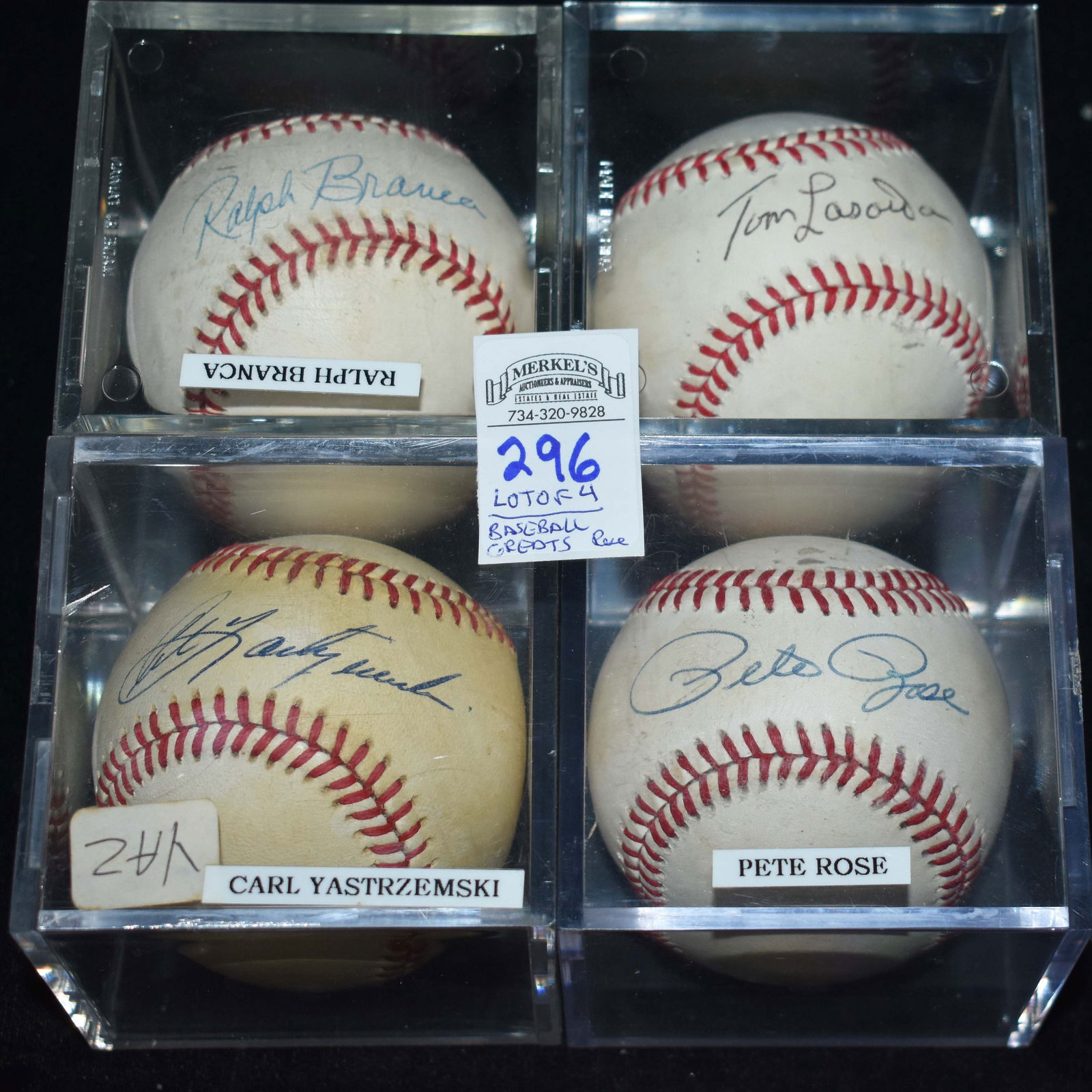Lot of 4 Different Single Signed Baseball Greats (1 of 2)