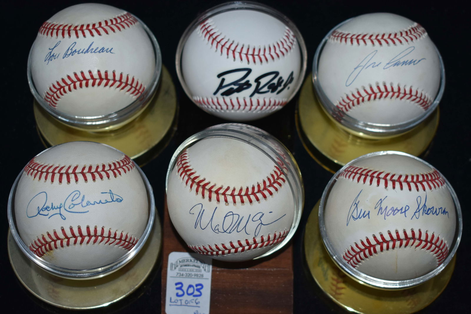 Lot of 6 Different Single Signed Baseball Legends (1 of 2)