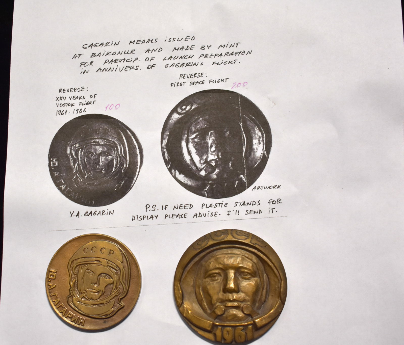 Lot of Two Authentic Russian Award MEdal Pennants (1 of 1)