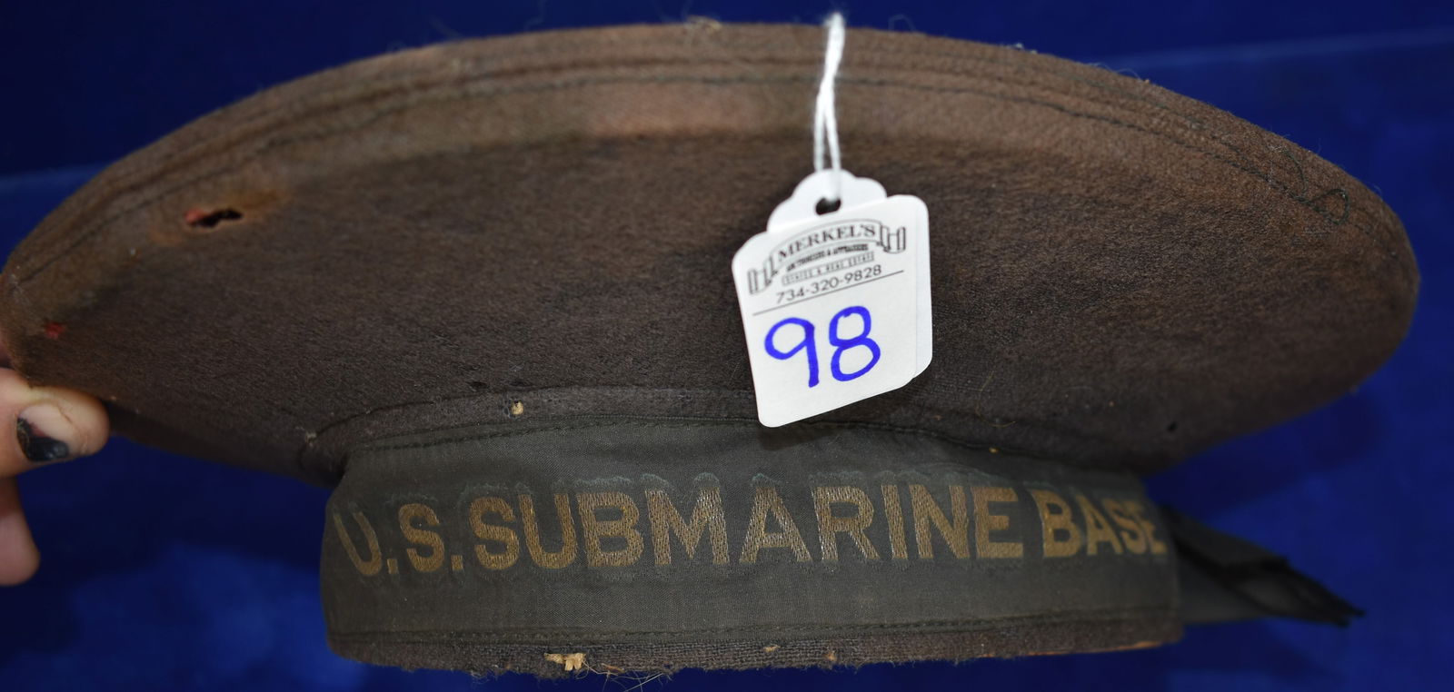 Rare WWI Submarine Naval Hat - Marked U.S. Submarine Base. (1 of 5)