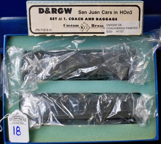 Custom N.J. Brass Models - San Juan Cars in HOn3 - Coach and Baggage