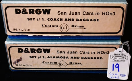 Custom N.J. Brass Models - San Juan Cars in HOn3 - Coach and Baggage - 2 pieces