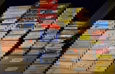 LARGE LOT OF 60 Vintage Train, Mine and Gold Town Related Model Kits