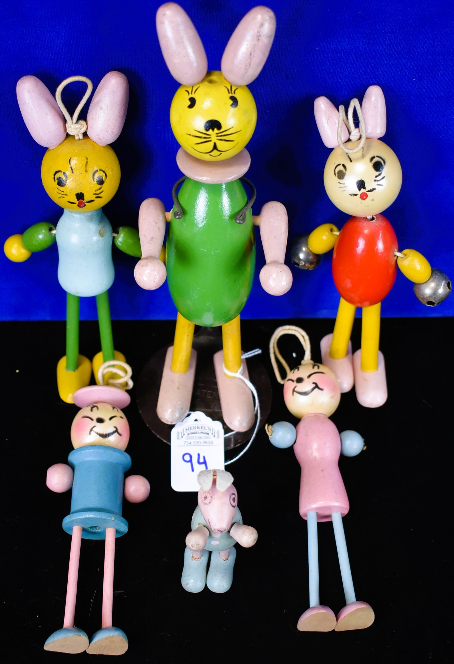Lot of 6 Various Wooden Crib Toys: Lot of 6 Various Wooden Crib Toys, Mostly Animal Characters. See photos for condition and details.