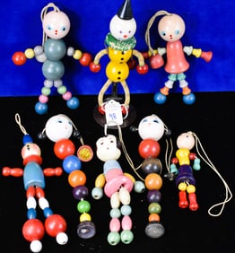 Lot of 8  Various Wooden Crib Toys