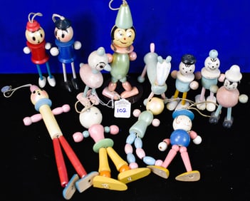 Lot of 12 - Wooden Toys