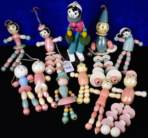 Lot of 11 - Wooden Crib Toys