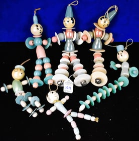 Lot of 6 - Wooden Crib Toys
