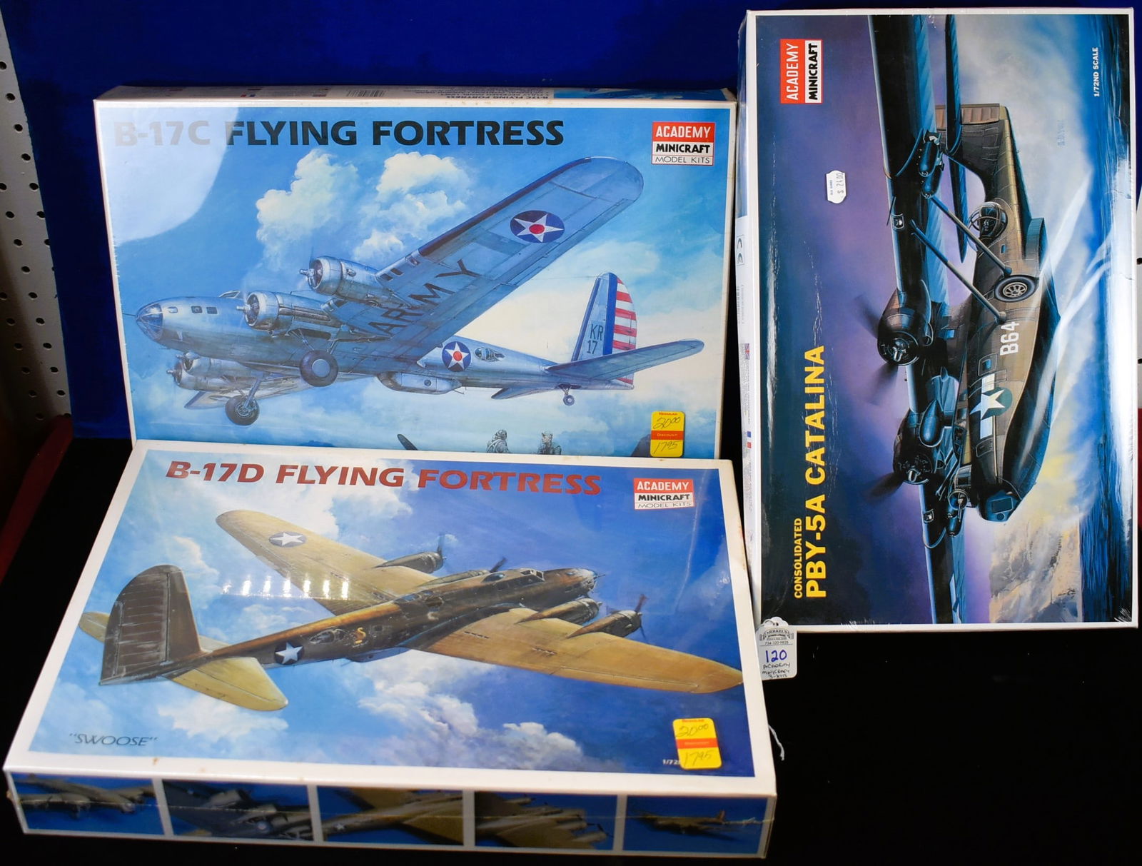 Lot of 3 Academy Minicraft 1/72 Scale Model Airplanes (1 of 4)