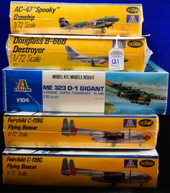 Lot of 5 Italeri and 4 are Italeri Testors 1/72 Scale Model Airplanes