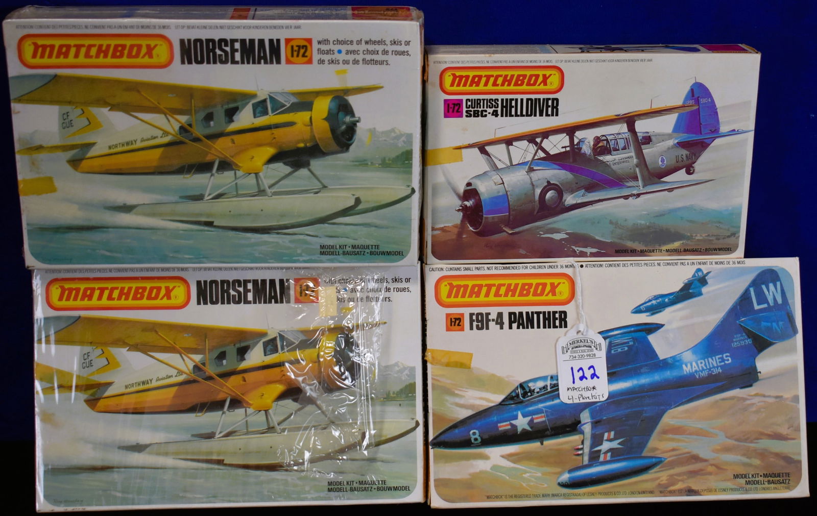 Lot of 4 Matchbox 1/72 Scale Model Airplanes (1 of 4)