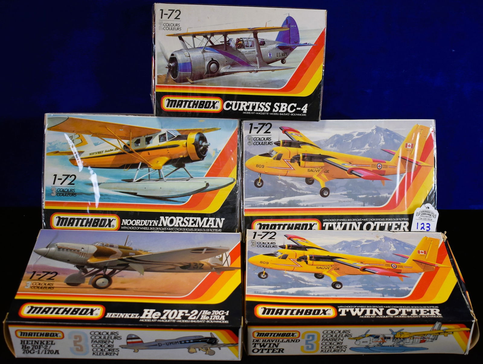 Lot of 5 Matchbox 1/72 Scale Model Airplanes (1 of 3)